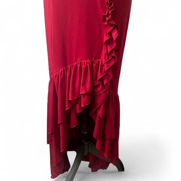 Chic Strapless Tube Red Ruffle Dress - Picture 5 of 6